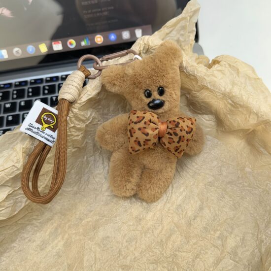 Fashion Plush Dressed Teddy Bear Keychains – Squeaky Couple Bag Charms