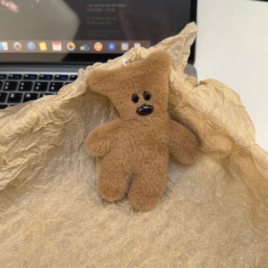 Fashion Plush Dressed Teddy Bear Keychains – Squeaky Couple Bag Charms