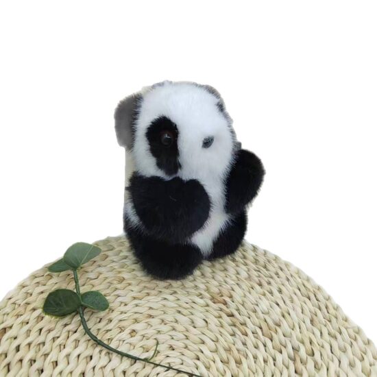 Faux Mink Fur Mini Panda Plush Keychain – Cute Bag Pendant Toy for Girls