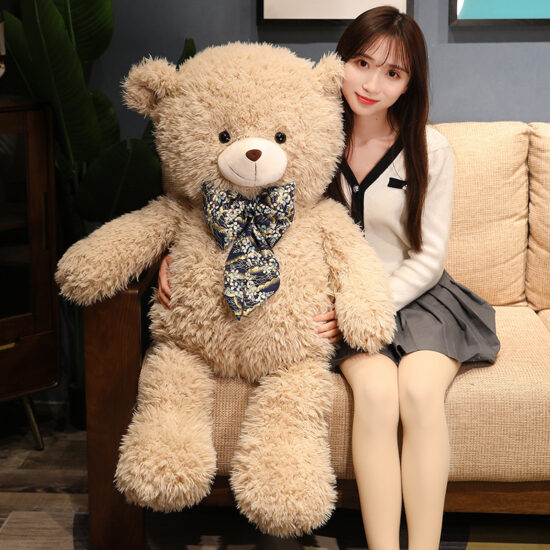 Giant Teddy Bear Plush Toy with Bow Tie – Oversized Stuffed Animal for Girls

