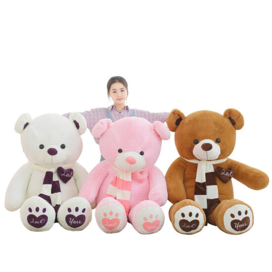 Giant Teddy Bear Plush Toy with Ribbon – Large Stuffed Animal for Girlfriend Gift