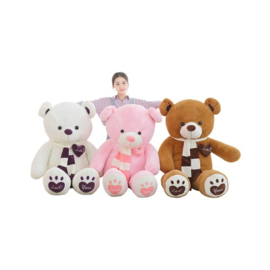 Giant Teddy Bear Plush Toy with Ribbon – Large Stuffed Animal for Girlfriend Gift