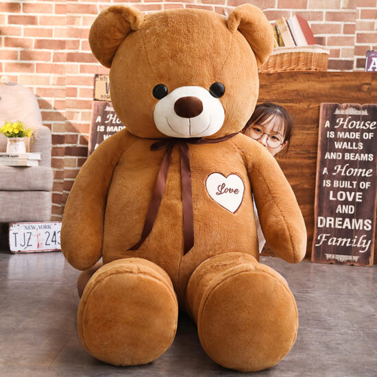 Giant Teddy Bear Plush Toy with Ribbon – Large Stuffed Animal for Girlfriend Gift