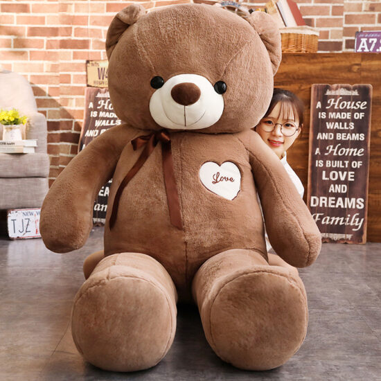 Giant Teddy Bear Plush Toy with Ribbon – Large Stuffed Animal for Girlfriend Gift