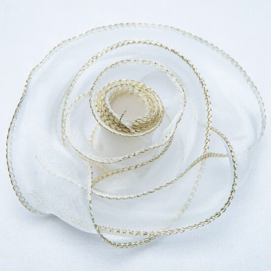 Gold edge mermaid organza ribbon for hair bows, floral wraps and garment DIY