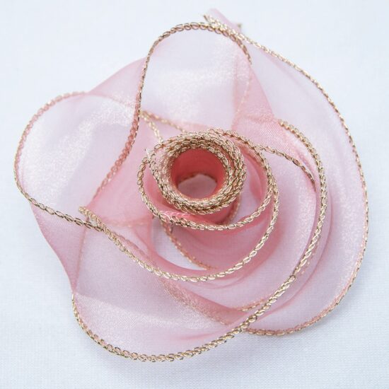 Gold edge mermaid organza ribbon for hair bows, floral wraps and garment DIY