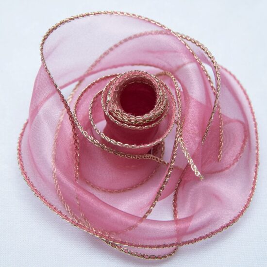 Gold edge mermaid organza ribbon for hair bows, floral wraps and garment DIY