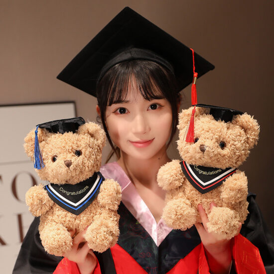 Small Graduation Teddy Bear in Cap and Gown for Student Gifts

