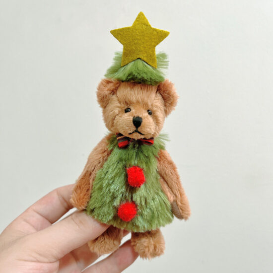 Handmade Mini Jointed Teddy Bear – Plush Stuffed Keychain Doll for Bags and Gifts