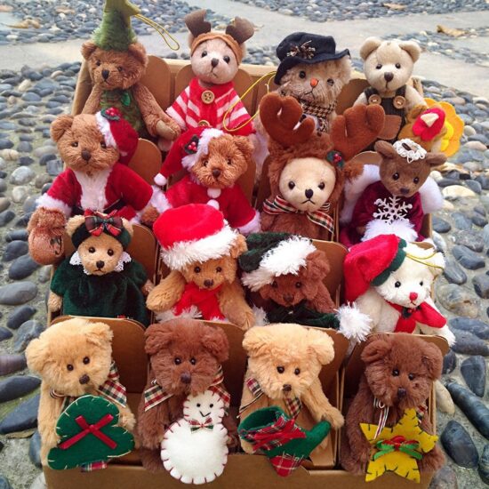 Handmade Mini Jointed Teddy Bear – Plush Stuffed Keychain Doll for Bags and Gifts