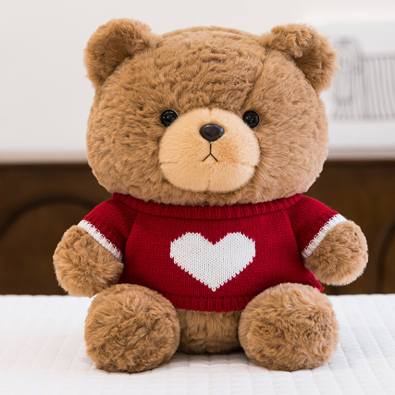 Hoodie Teddy Bear Plush Toy – Stuffed Sweater Bear Doll for Girls’ Birthday Gift