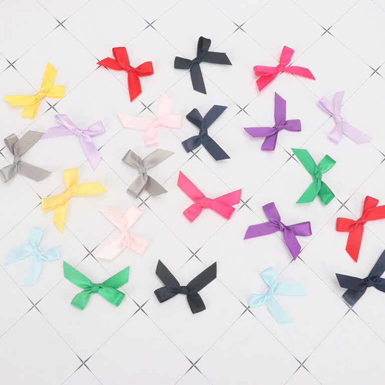 3mm polyester ribbon bows machine-made for lingerie and garment accessories