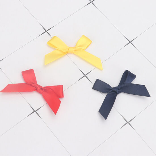 3mm polyester ribbon bows machine-made for lingerie and garment accessories