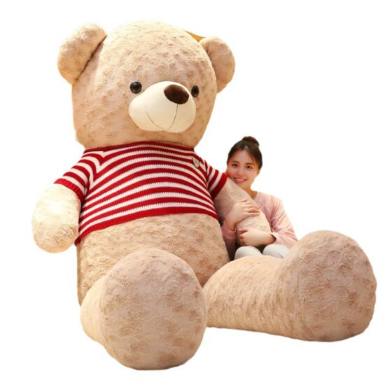 Jumbo Teddy Bear Plush Toy – Giant Hugging Bear with Clothes for Valentine’s Day Romantic Gift