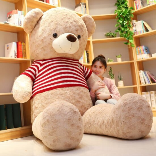 Jumbo Teddy Bear Plush Toy – Giant Hugging Bear with Clothes for Valentine’s Day Romantic Gift