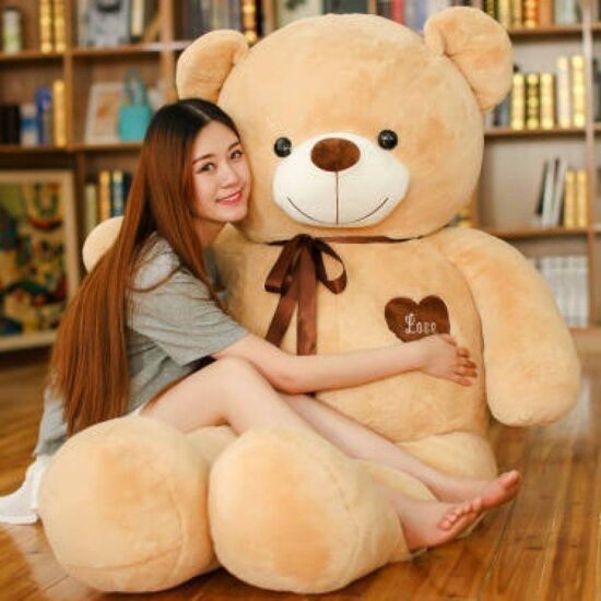 Jumbo Teddy Bear Plush Toy – Giant Hugging Bear with Clothes for Valentine’s Day Romantic Gift