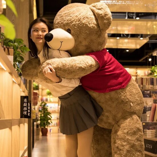 Jumbo Teddy Bear Plush Toy – Giant Hugging Bear with Clothes for Valentine’s Day Romantic Gift