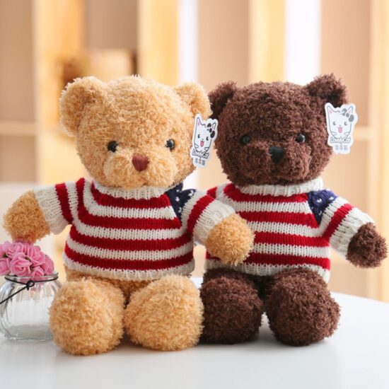 Cute Korean INS-style Teddy Bear Plush Toy with Sweater - Perfect Gift for Girls

