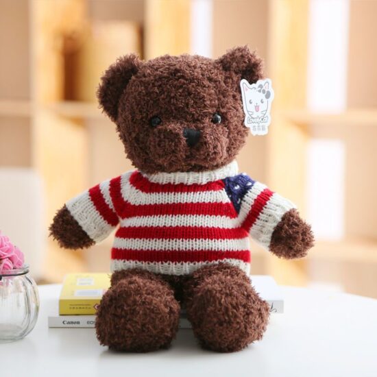 Cute Korean INS-style Teddy Bear Plush Toy with Sweater - Perfect Gift for Girls

