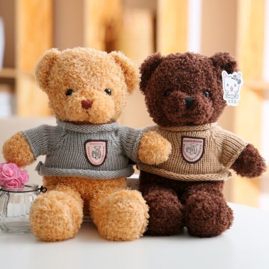 Cute Korean INS-style Teddy Bear Plush Toy with Sweater - Perfect Gift for Girls


