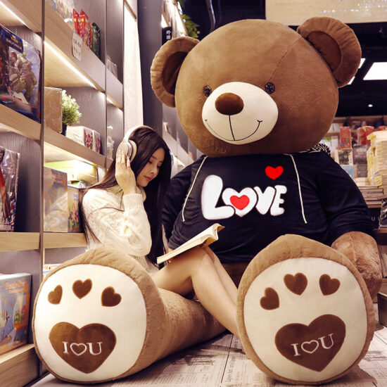 Large Dressed Teddy Bear Plush – Soft Stuffed Toy for Girls & Gift