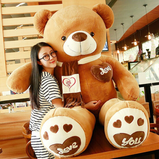 Large Dressed Teddy Bear Plush – Soft Stuffed Toy for Girls & Gift