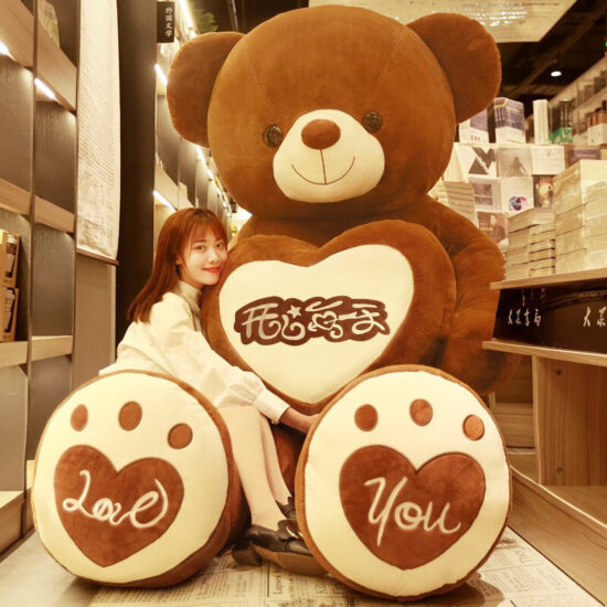 Large Dressed Teddy Bear Plush – Soft Stuffed Toy for Girls & Gift