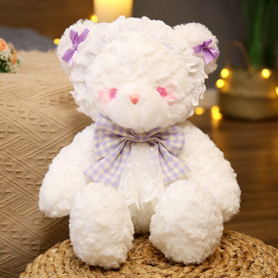 Lolita bunny and teddy bear plush toys in dresses – cute birthday gifts for girls

