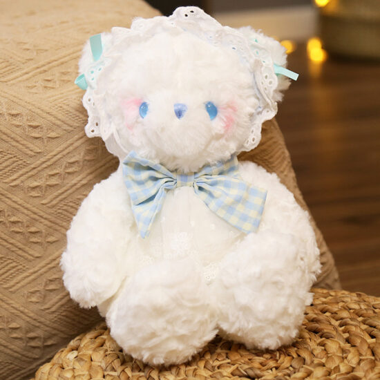 Lolita bunny and teddy bear plush toys in dresses – cute birthday gifts for girls

