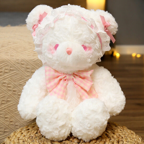 Lolita bunny and teddy bear plush toys in dresses – cute birthday gifts for girls

