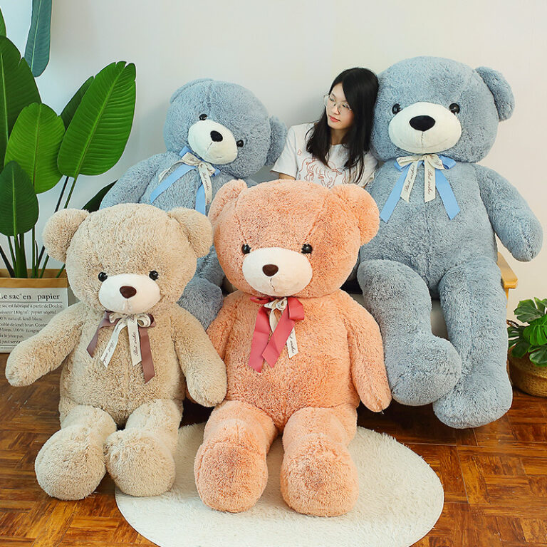 Milan Big Teddy Bear Plush Toy – Cute Ribbon Bear for Romantic Gifts & Weddings