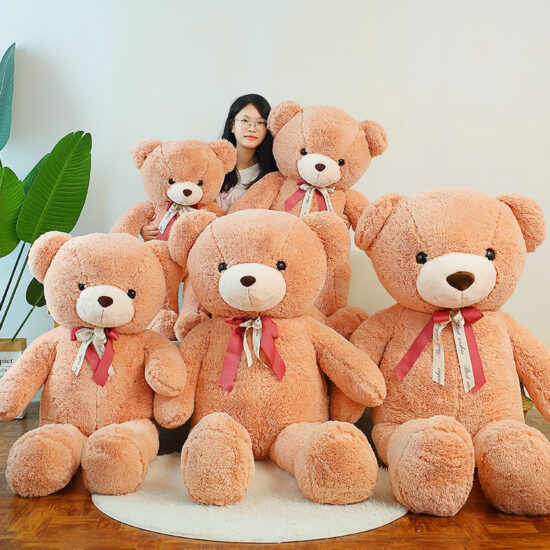  Milan Big Teddy Bear Plush Toy – Cute Ribbon Bear for Romantic Gifts & Weddings