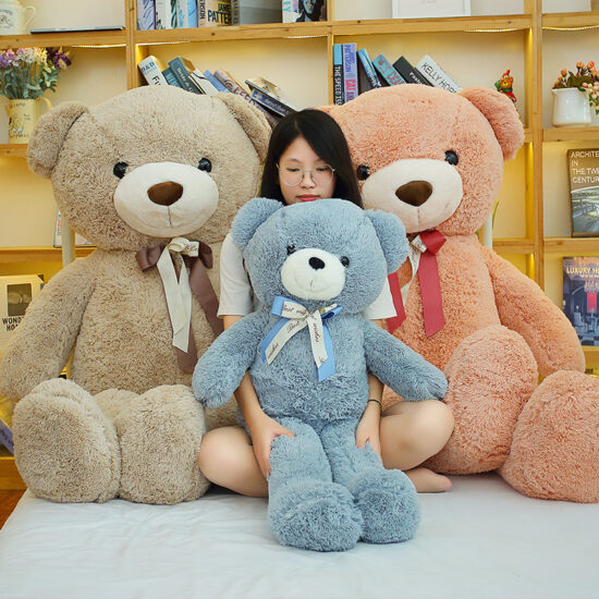  Milan Big Teddy Bear Plush Toy – Cute Ribbon Bear for Romantic Gifts & Weddings