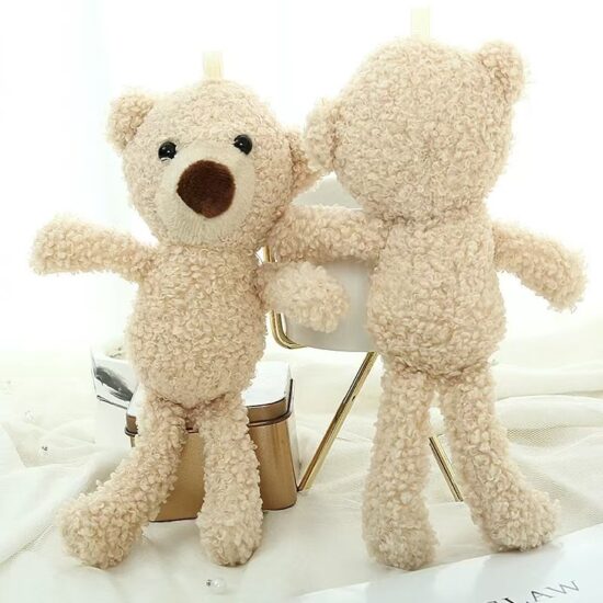 Mini Teddy Bear Plush Keychain for Girls' Backpack or Bag