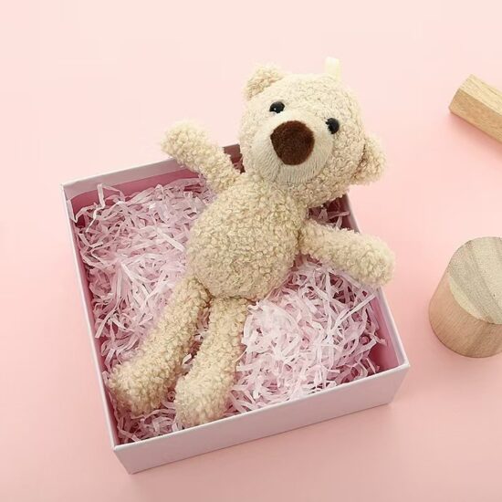 Mini Teddy Bear Plush Keychain for Girls' Backpack or Bag