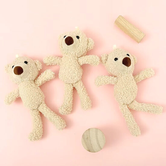 Mini Teddy Bear Plush Keychain for Girls' Backpack or Bag