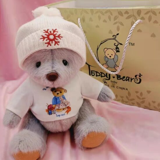 Poseable Mini Teddy Bear Plush Toy with Changeable Clothes – Cute Soft Doll for Kids and Collectors