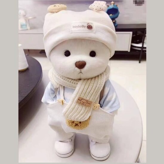 Poseable Mini Teddy Bear Plush Toy with Changeable Clothes – Cute Soft Doll for Kids and Collectors