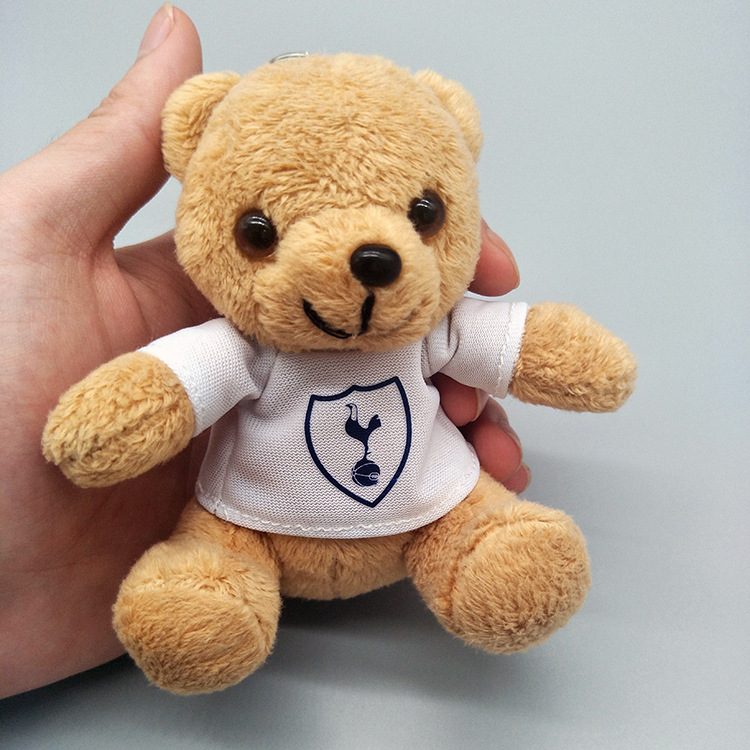 Mini McDonald’s Outfit Teddy Bear Keychain – Plush Toy Bag Charm with Custom Logo Option