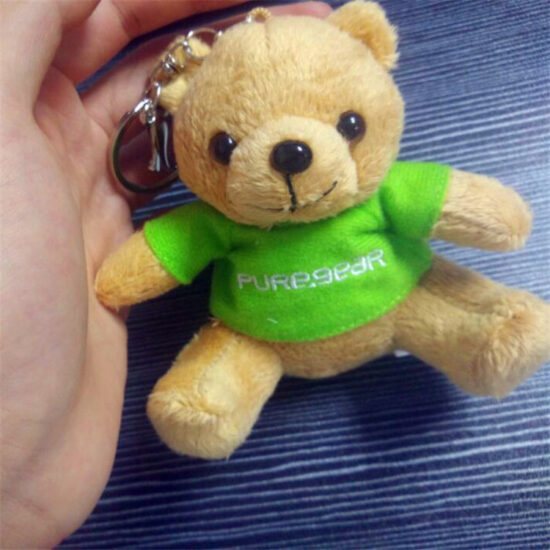 Mini McDonald’s Outfit Teddy Bear Keychain – Plush Toy Bag Charm with Custom Logo Option

