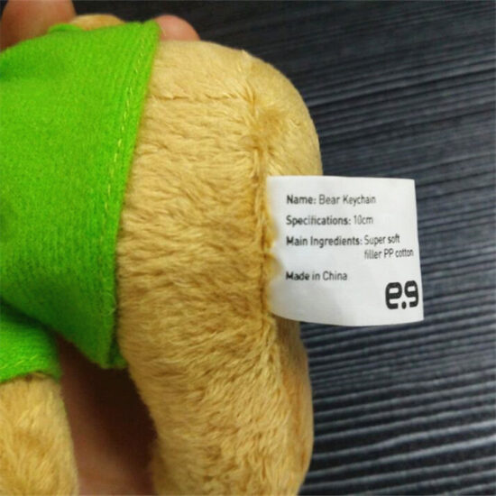 Mini McDonald’s Outfit Teddy Bear Keychain – Plush Toy Bag Charm with Custom Logo Option

