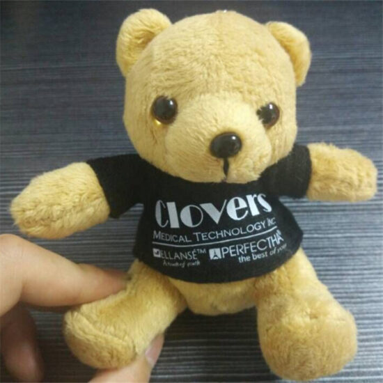 Mini McDonald’s Outfit Teddy Bear Keychain – Plush Toy Bag Charm with Custom Logo Option

