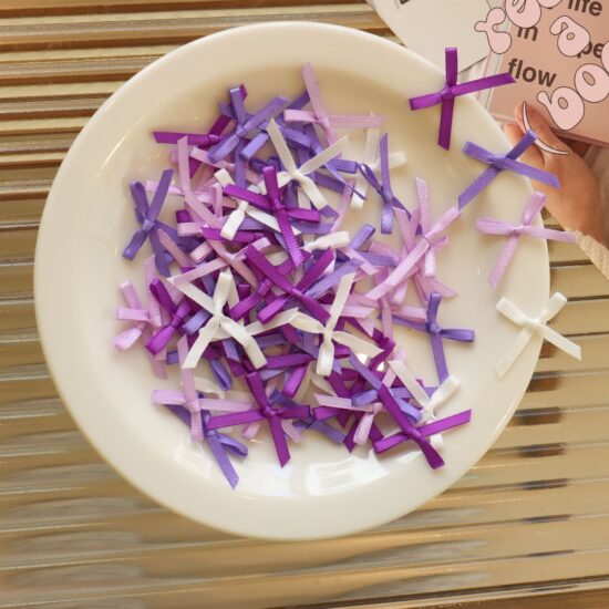 Mini satin ribbon bows 3mm for underwear accessories and packaging