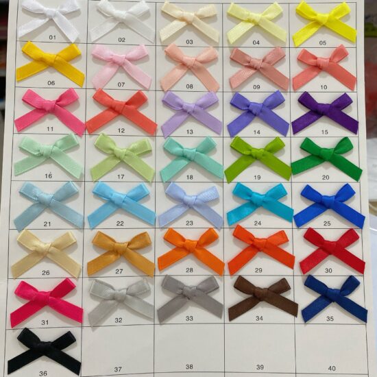 Mini satin ribbon bows 3mm for underwear accessories and packaging