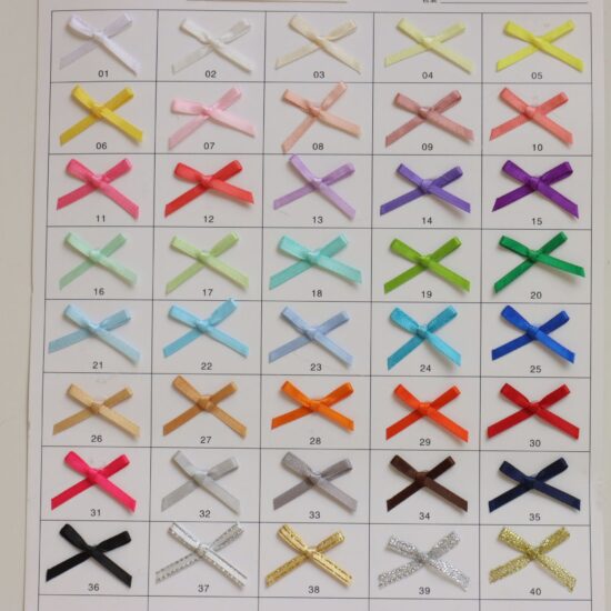 Mini satin ribbon bows 3mm for underwear accessories and packaging
