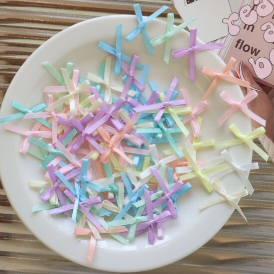 Mini satin ribbon bows 3mm for underwear accessories and packaging