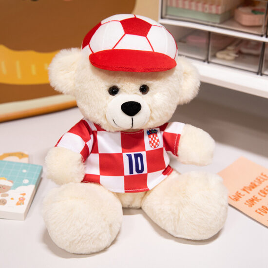 Mini Football Teddy Bear Plush Toy Wearing Soccer Uniform
