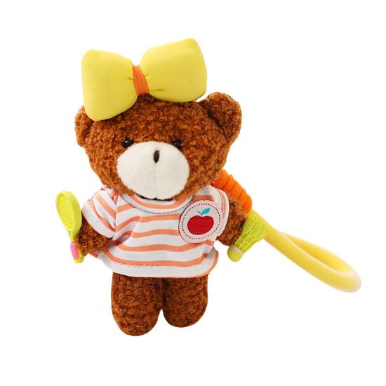  Mini Teddy Bear Plush Keychain with T-Shirt – Cute Pocket-Sized Plush Toy