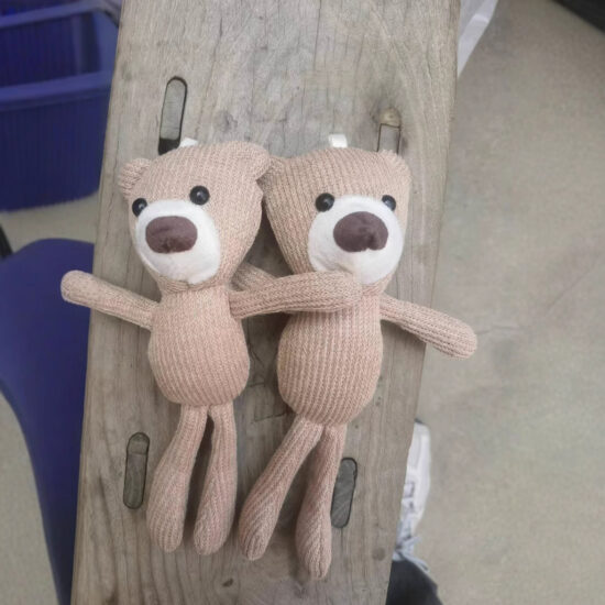 Mini Teddy Bear Plush Toy Keychain for Backpacks and Keys