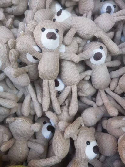 Mini Teddy Bear Plush Toy Keychain for Backpacks and Keys